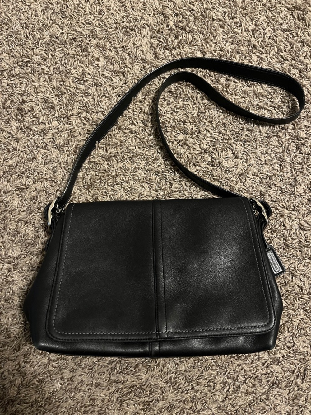 Coach Vintage Hampton Crossbody F10204 Black Leather Crossbody Bag